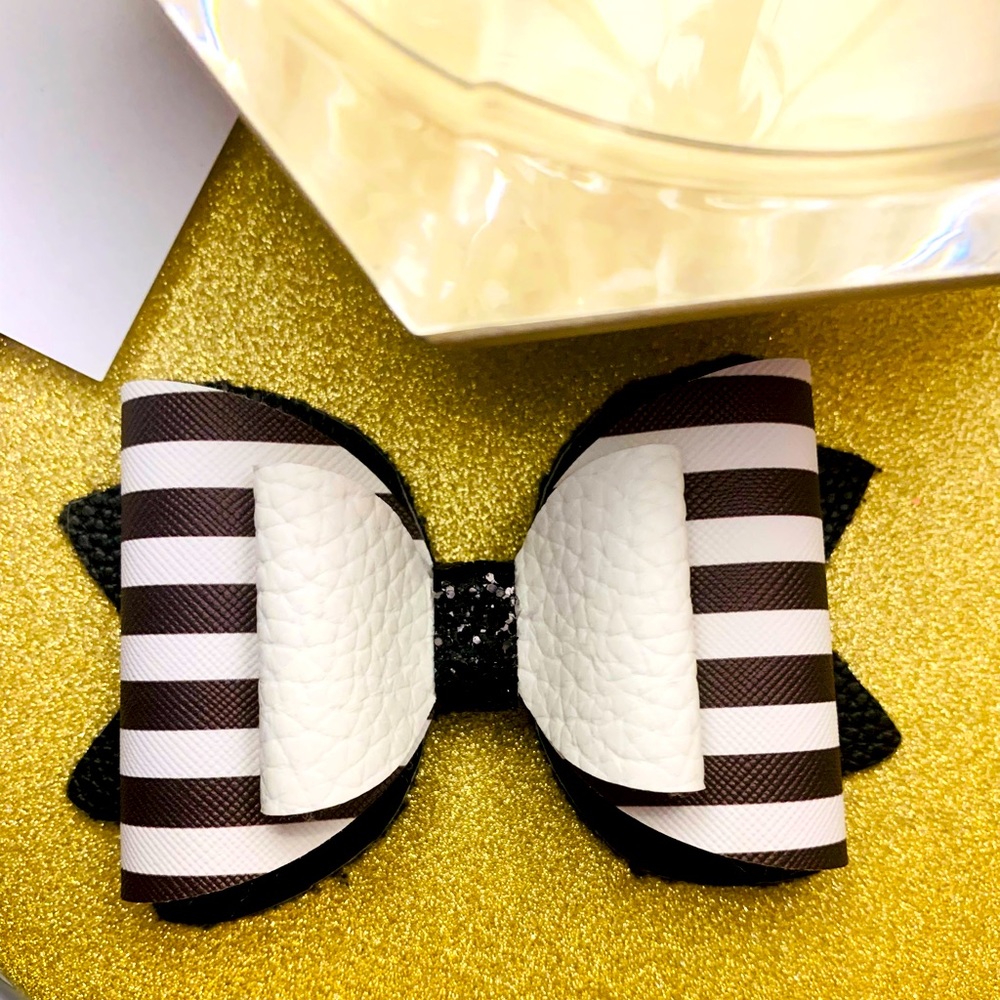 Handmade Black and White Bow